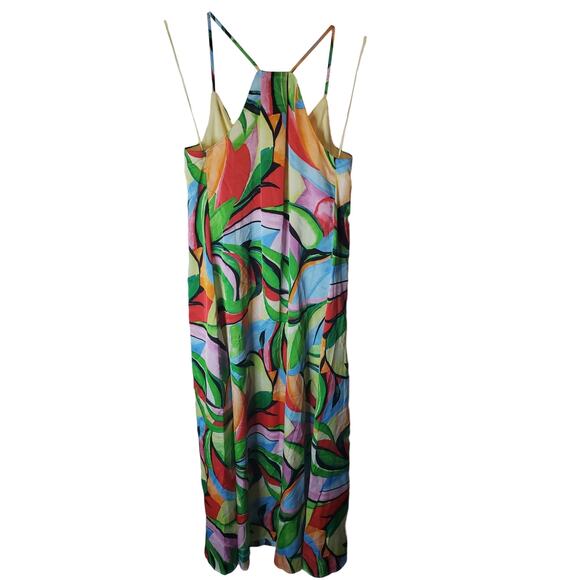 Nicole Miller Colorful Halter V-Neck Maxi Dress, NWOT, Small - Picture 3 of 6